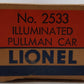 Lionel 2533 Vintage O Lionel Lines "Silver Cloud" Aluminum Pullman Car VG/Box