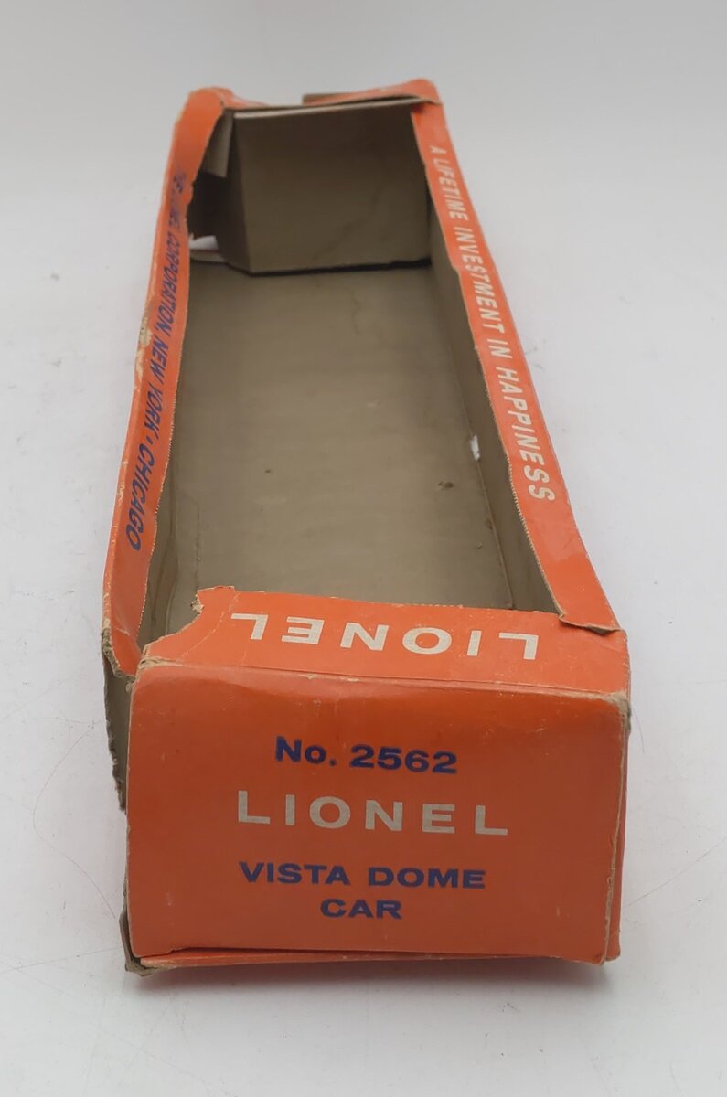 Lionel 2562 Vintage O Santa Fe Regal Pass Red Stripe Aluminum Vista Dome Car EX/Box