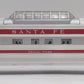 Lionel 2562 Vintage O Santa Fe Regal Pass Red Stripe Aluminum Vista Dome Car EX/Box