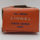 Lionel 2562 Vintage O Santa Fe Regal Pass Red Stripe Aluminum Vista Dome Car EX/Box