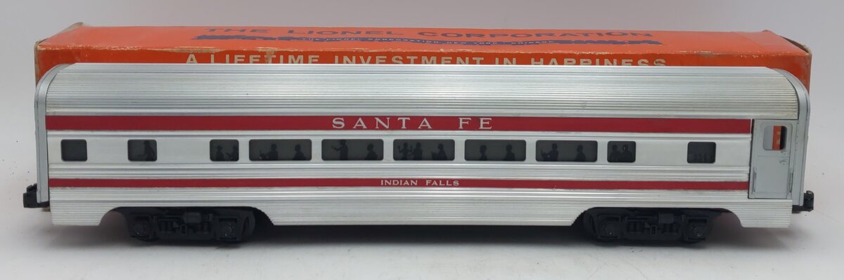 Lionel 2563 Vintage O Santa Fe "Indian Falls" Red Stripe Aluminum Pullman Car EX/Box