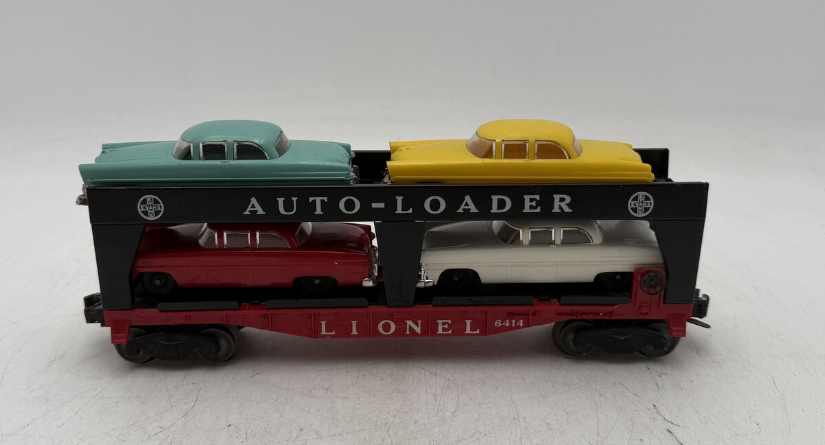 Lionel 6414 Vintage O Gauge Postwar Evans Autoloader with 4 Automobiles VG