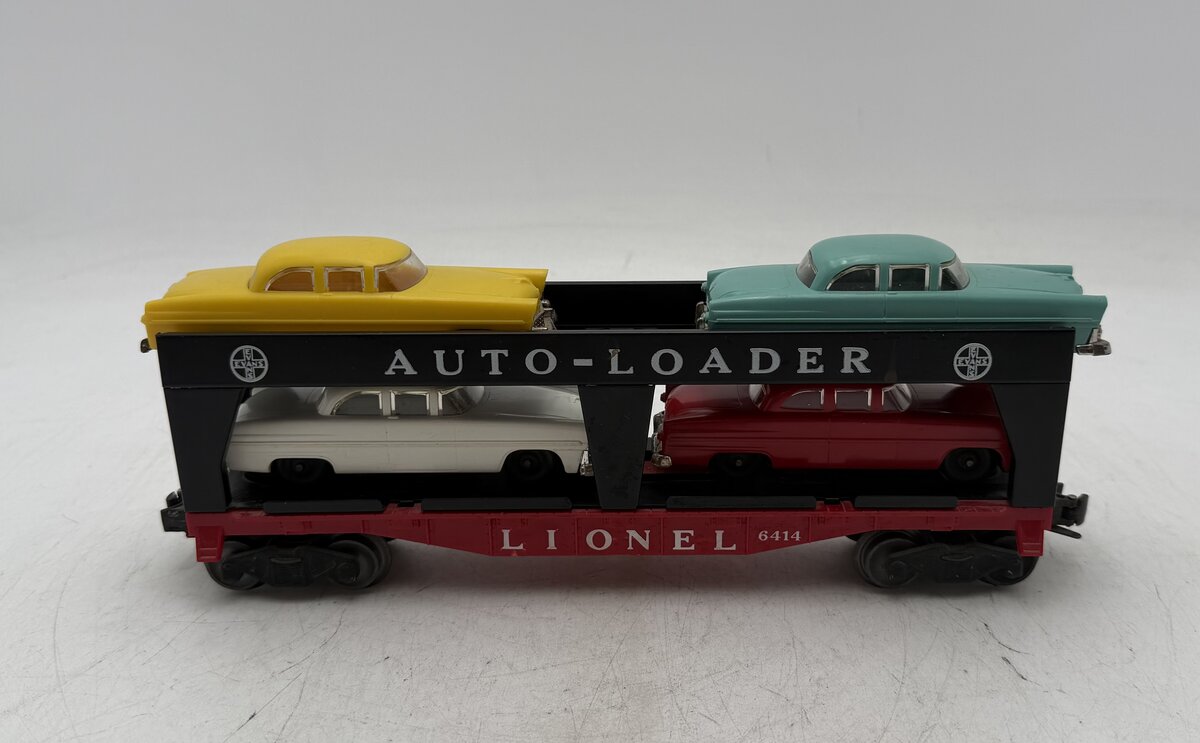 Lionel 6414 Vintage O Gauge Postwar Evans Autoloader with 4 Automobiles VG