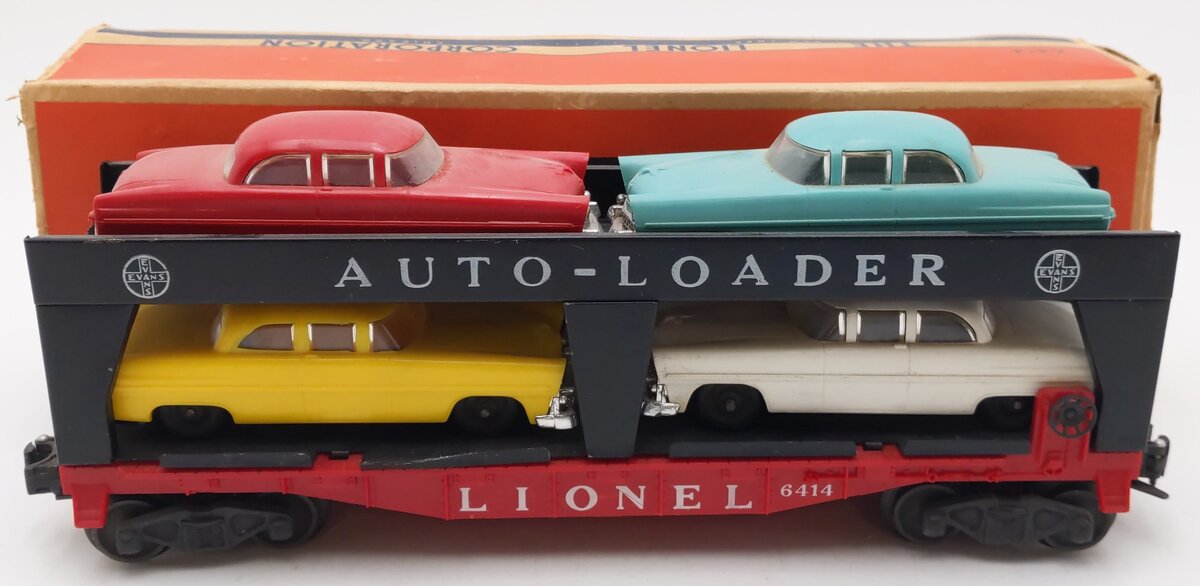 Lionel 6414 Vintage O Gauge Postwar Evans Autoloader with 4 Automobiles/Box