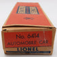 Lionel 6414 Vintage O Gauge Postwar Evans Autoloader with 4 Automobiles/Box