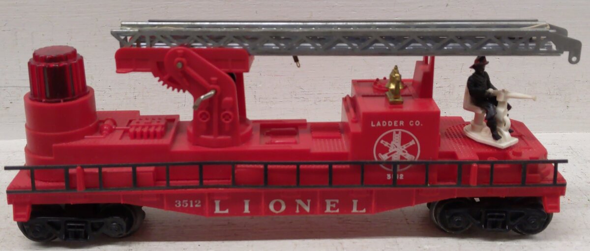 Lionel 3512 Vintage O Fireman & Ladder Car w/Silver Ladder - RARE VG/Box