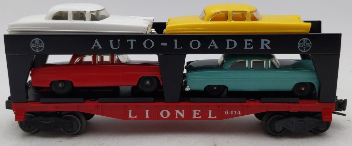 Lionel 6414 Vintage O Gauge Postwar Evans Autoloader with 4 Automobiles VG/Box