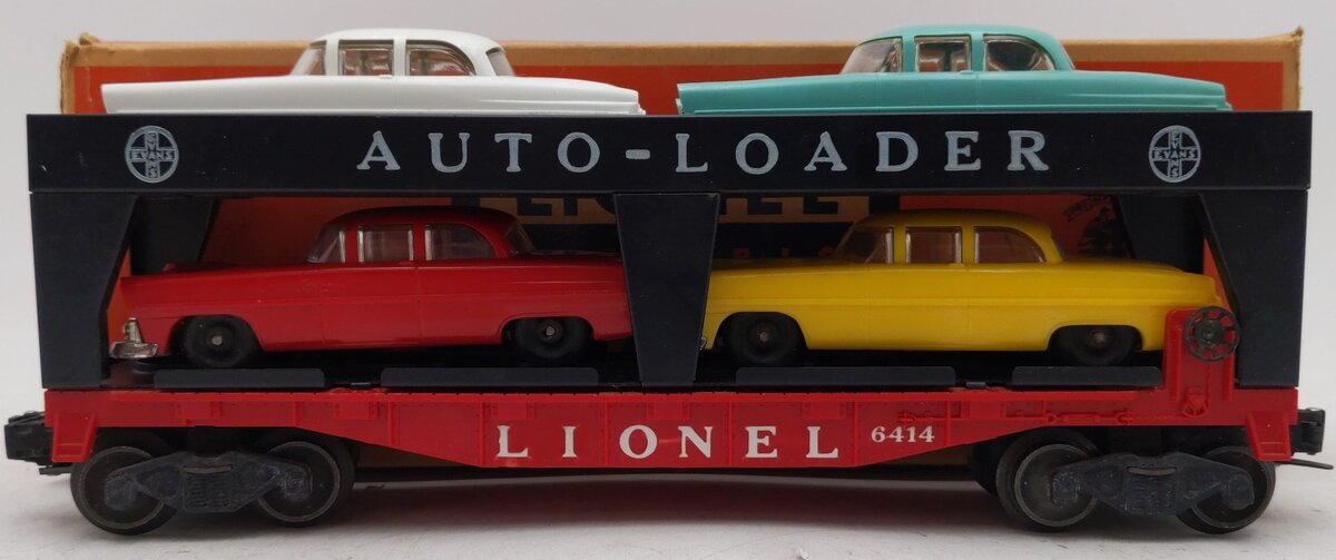 Lionel 6414 Vintage O Gauge Postwar Evans Autoloader with 4 Automobiles VG/Box
