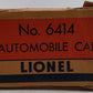 Lionel 6414 Vintage O Gauge Postwar Evans Autoloader with 4 Automobiles VG/Box