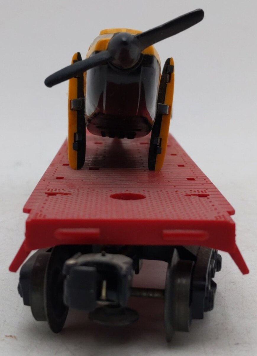 Lionel 6800 Vintage O Flatcar with Yellow over Black Airplane VG