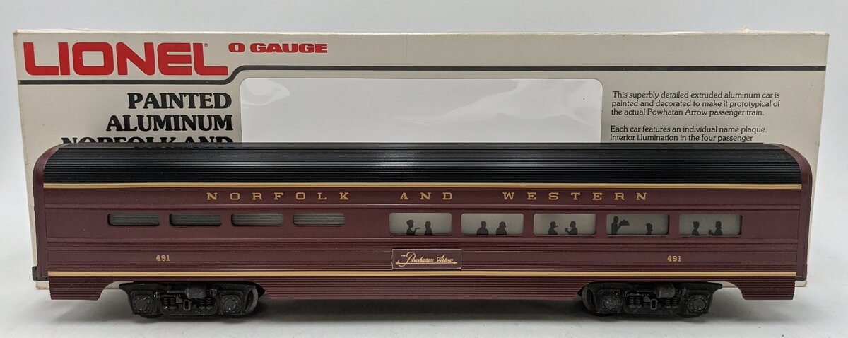 Lionel 6-7203 O Gauge Norfolk & Western Powhatan Arrow Aluminum Dining Car #491 LN/Box