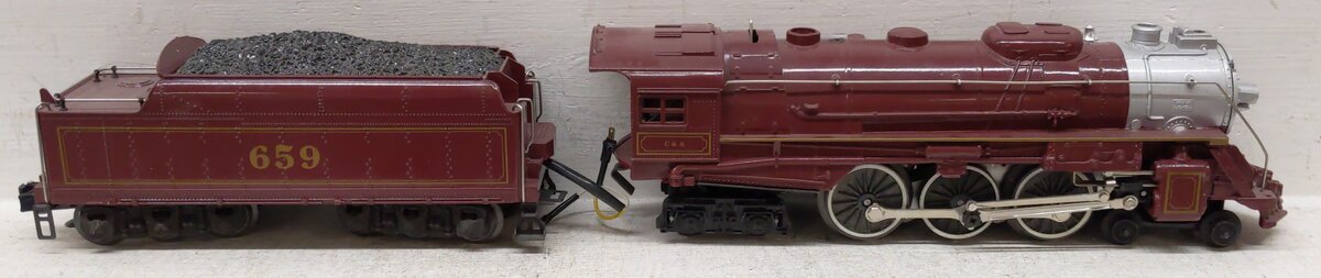 Lionel 6-8101 O Gauge Chicago & Alton 4-6-4 Steam Locomotive & Tender #659 VG/Box