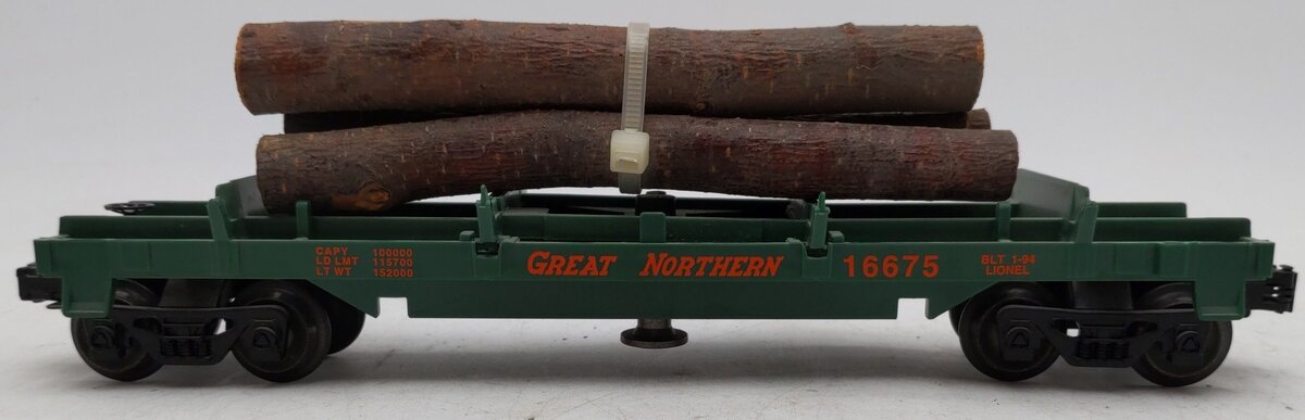 Lionel 6-16675 Great Northern Operating Log Dump Car EX