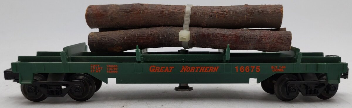 Lionel 6-16675 Great Northern Operating Log Dump Car EX