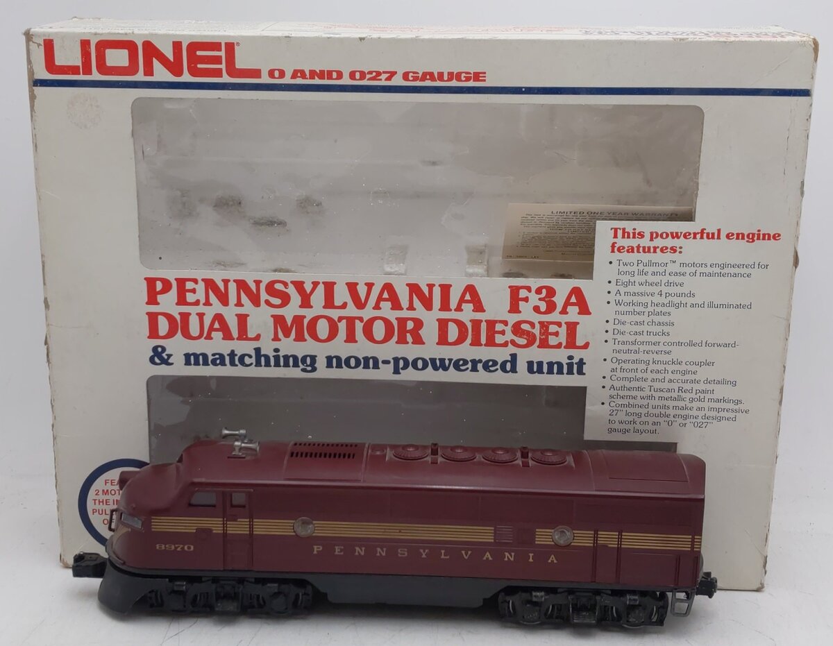 Lionel 6-8970 Pennsylvania F3 Tuscan Diesel Locomotive EX/Box