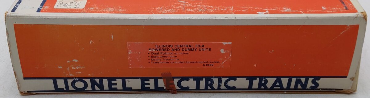 Lionel 6-8580 O Gauge Illinois Central F3 AA Diesel Locomotive Set EX/Box