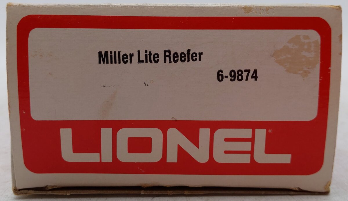 Lionel 6-9874 O Gauge Miller Lite Beer Billboard Reefer Car EX/Box