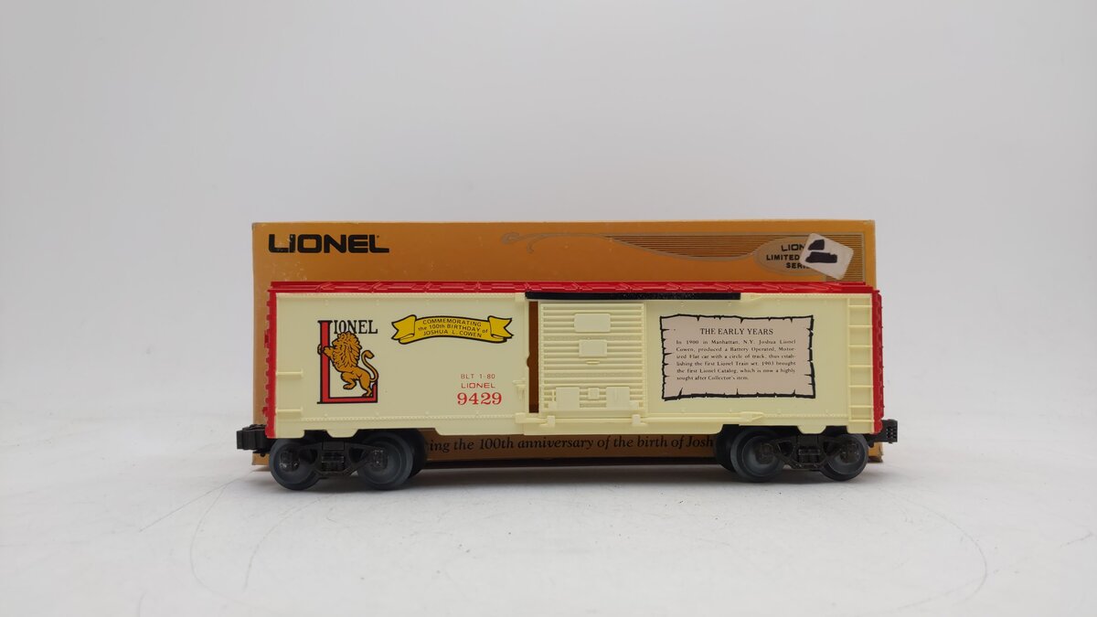 Lionel 6-9429 O Gauge Joshua Lionel Cowen Early Years Boxcar EX/Box