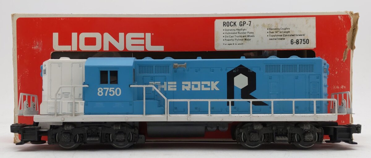 Lionel 6-8750 O Gauge Rock Island GP7 Powered Diesel Locomotive VG/Box
