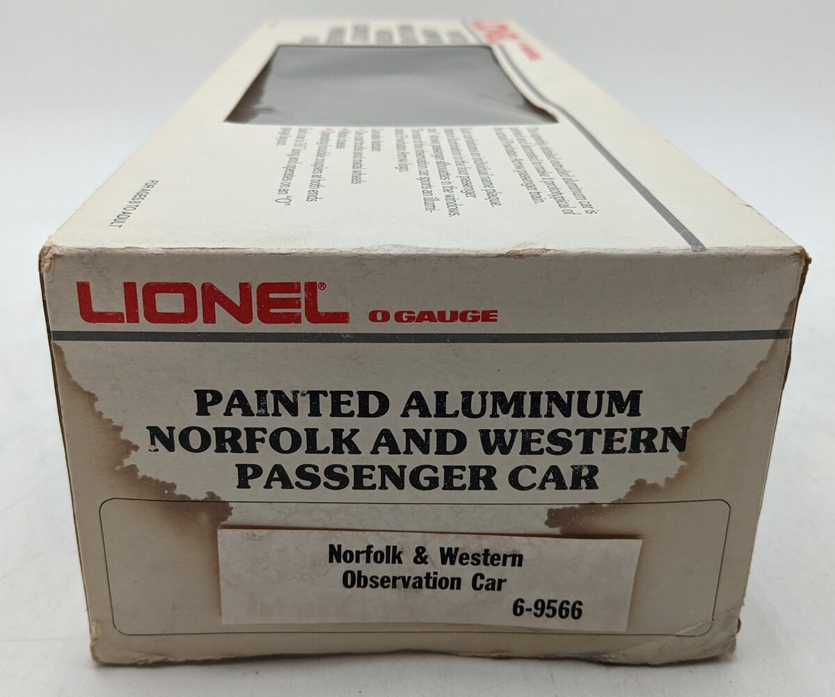 Lionel 6-9566 O Gauge Norfolk & Western Aluminum Observation Car #581 LN/Box