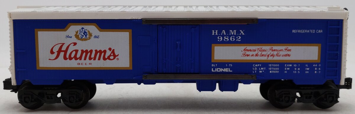 Lionel 6-9862 O Gauge Hamm's Beer Billboard Reefer Car EX/Box