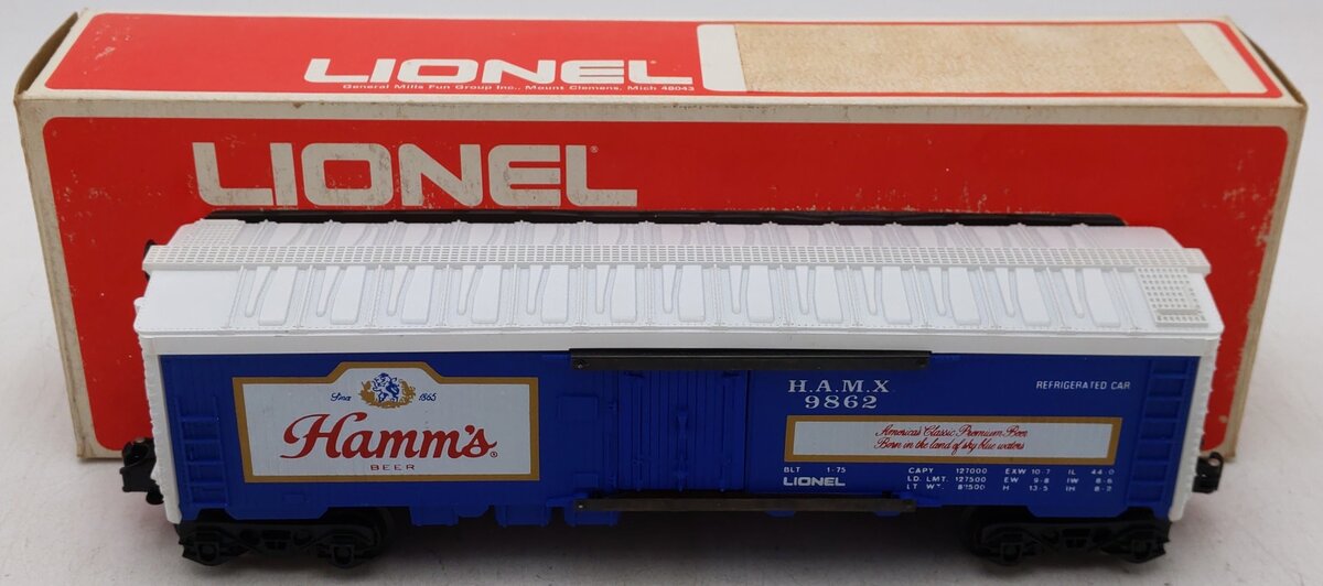 Lionel 6-9862 O Gauge Hamm's Beer Billboard Reefer Car EX/Box