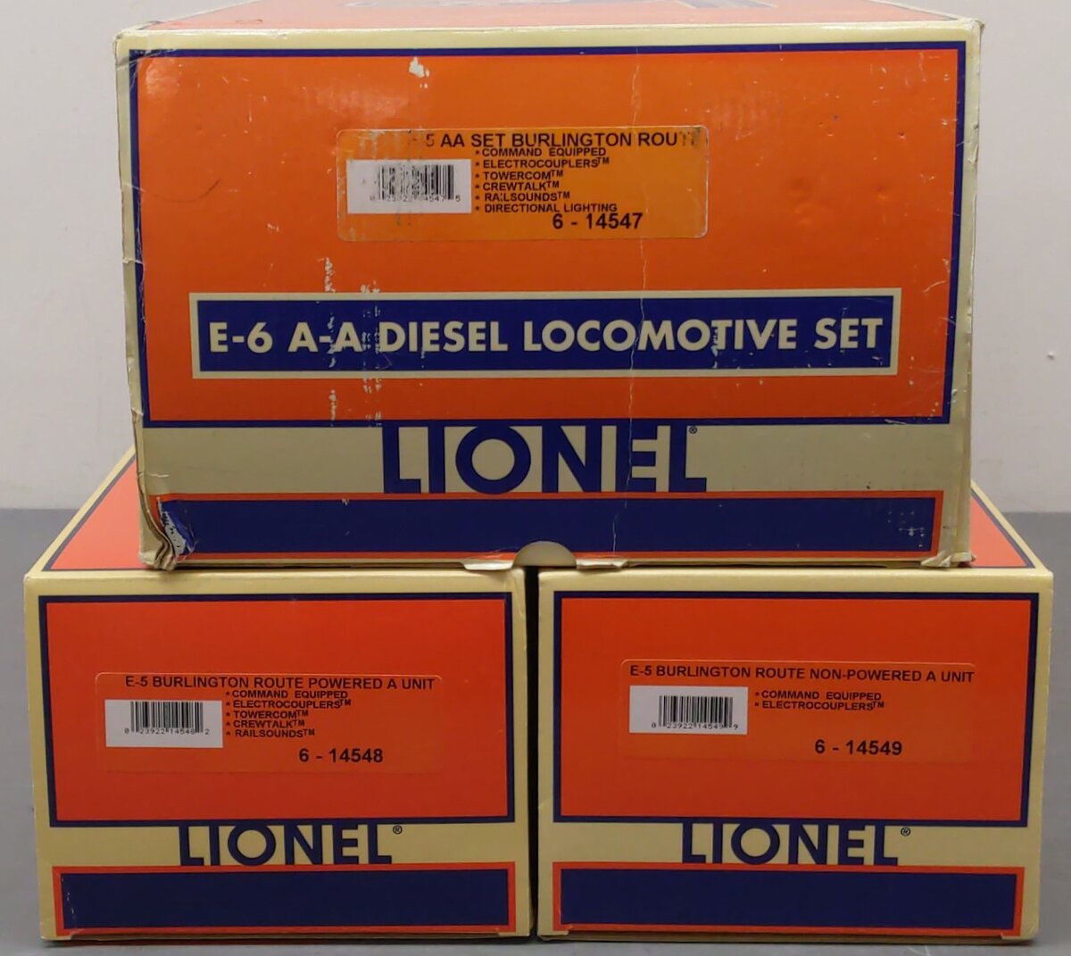 Lionel 6-14547 Burlington E-5 AA Diesel Locomotive Set EX/Box