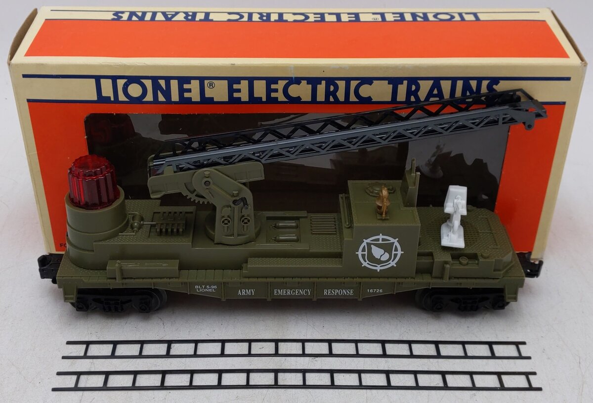 Lionel 6-16726 O Gauge Army Fire Ladder Car EX/Box
