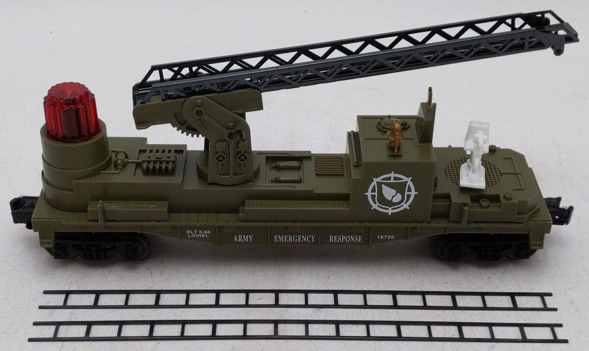 Lionel 6-16726 O Gauge Army Fire Ladder Car EX/Box