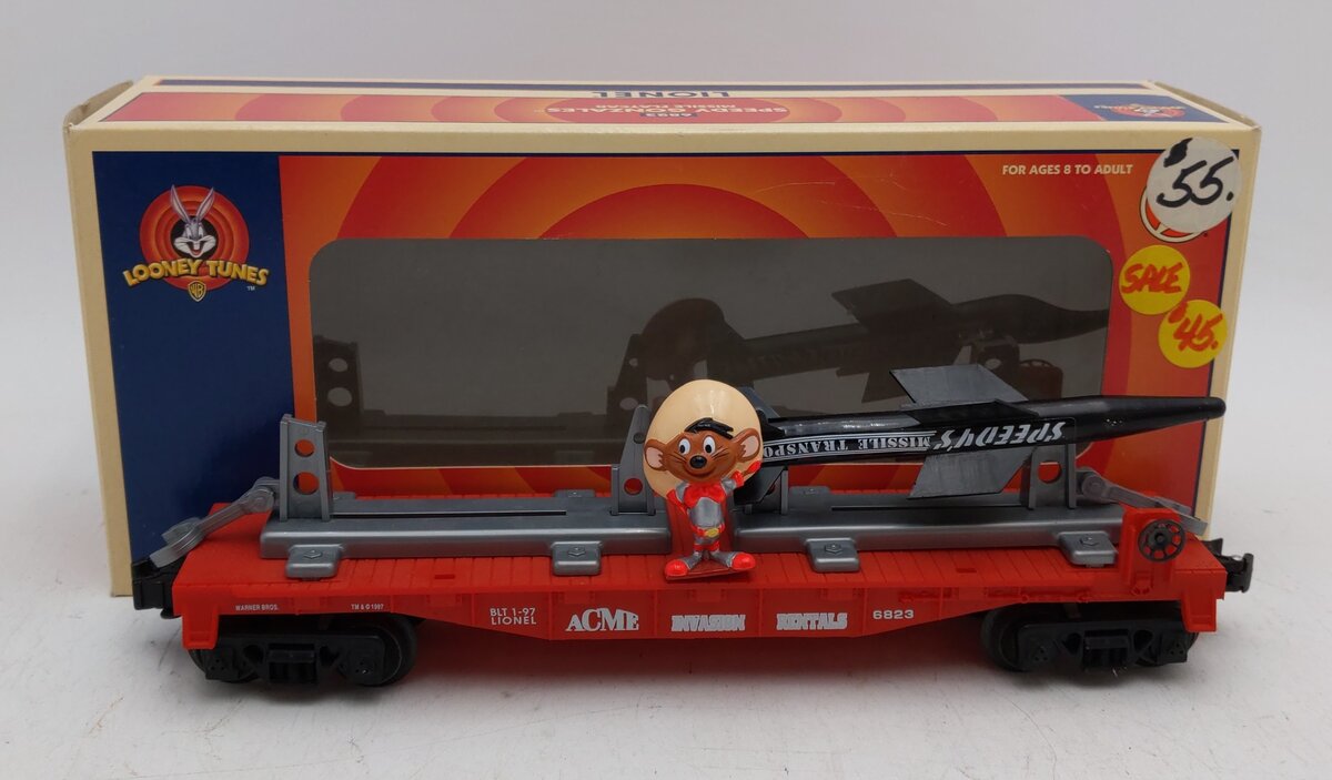 Lionel 6-16980 O Gauge WB Speedy Gonzales Missile Flatcar #6823 EX/Box
