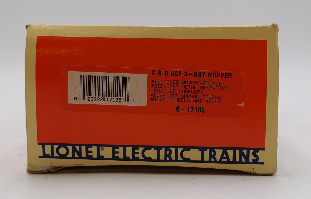 Lionel 6-17105 O Gauge Chesapeake & Ohio ACF 3-Bay Covered Hopper LN/Box
