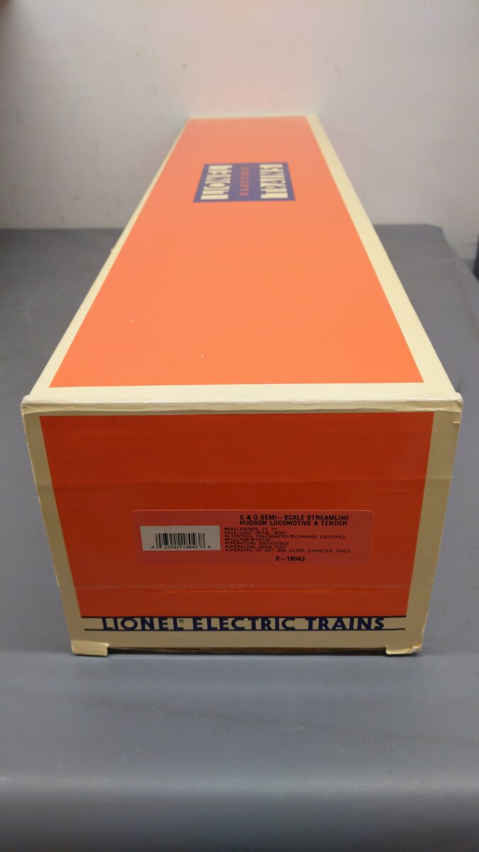 Lionel 6-18043 O Chesapeake & Ohio Streamlined Hudson & Tender #490 with RSII EX/Box