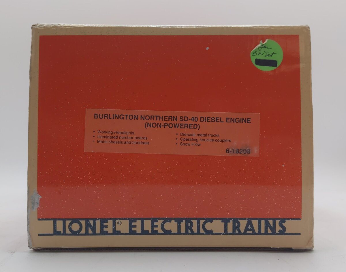 Lionel 6-18208 O Gauge Burlington Northern SD-40 Dummy Diesel Locomotive #8586 LN/Box