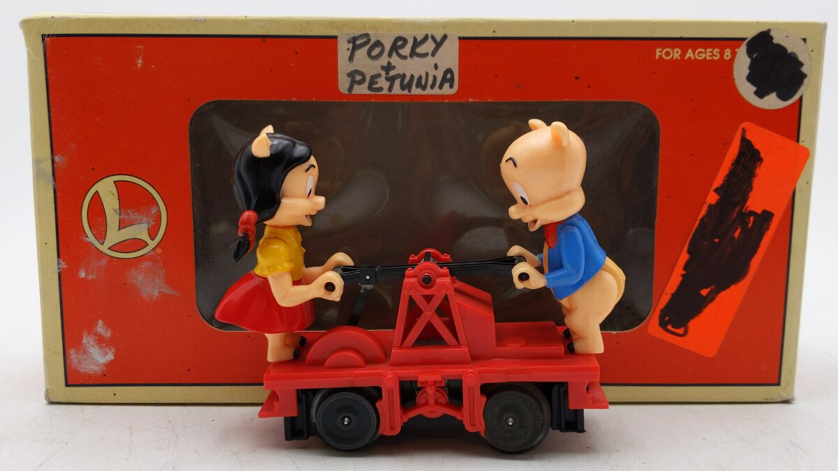 Lionel 6-18434 O Gauge Porky & Petunia Operating Handcar EX/Box