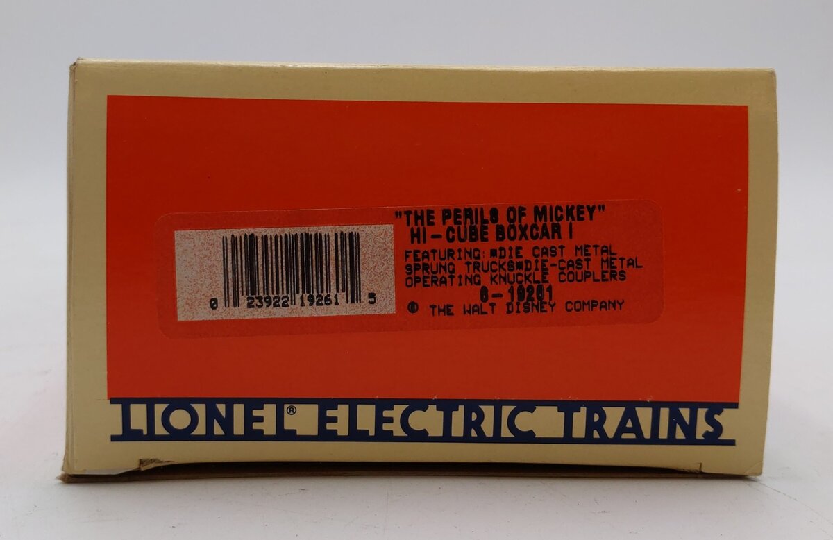 Lionel 6-19261 O Gauge Disney Perils of Mickey Hi-Cube Boxcar LN/Box
