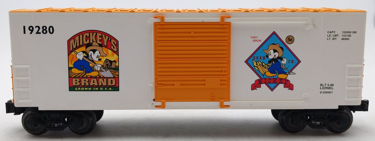 Lionel 6-19280 O Gauge Disney Mickey Wheat Hi-Cube Boxcar #19280 EX/Box