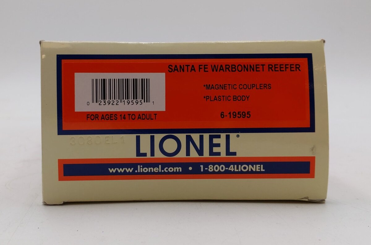 Lionel 6-19595 O Gauge ATSF Warbonnet Reefer Car EX/Box