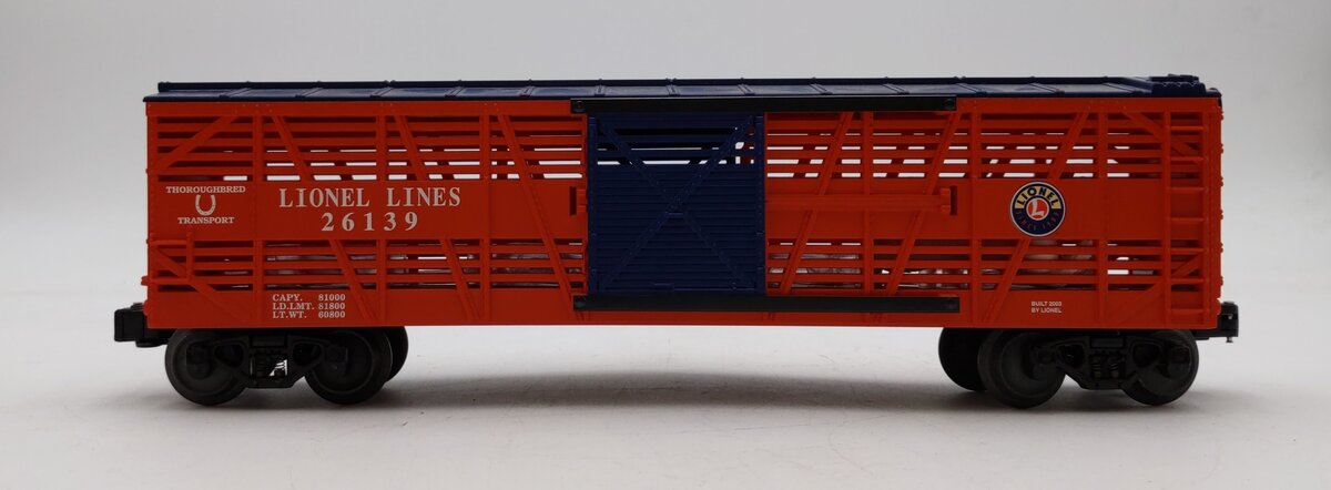 Lionel 6-26139 O Lionel Lines Orange & Blue Stock Car LN/Box