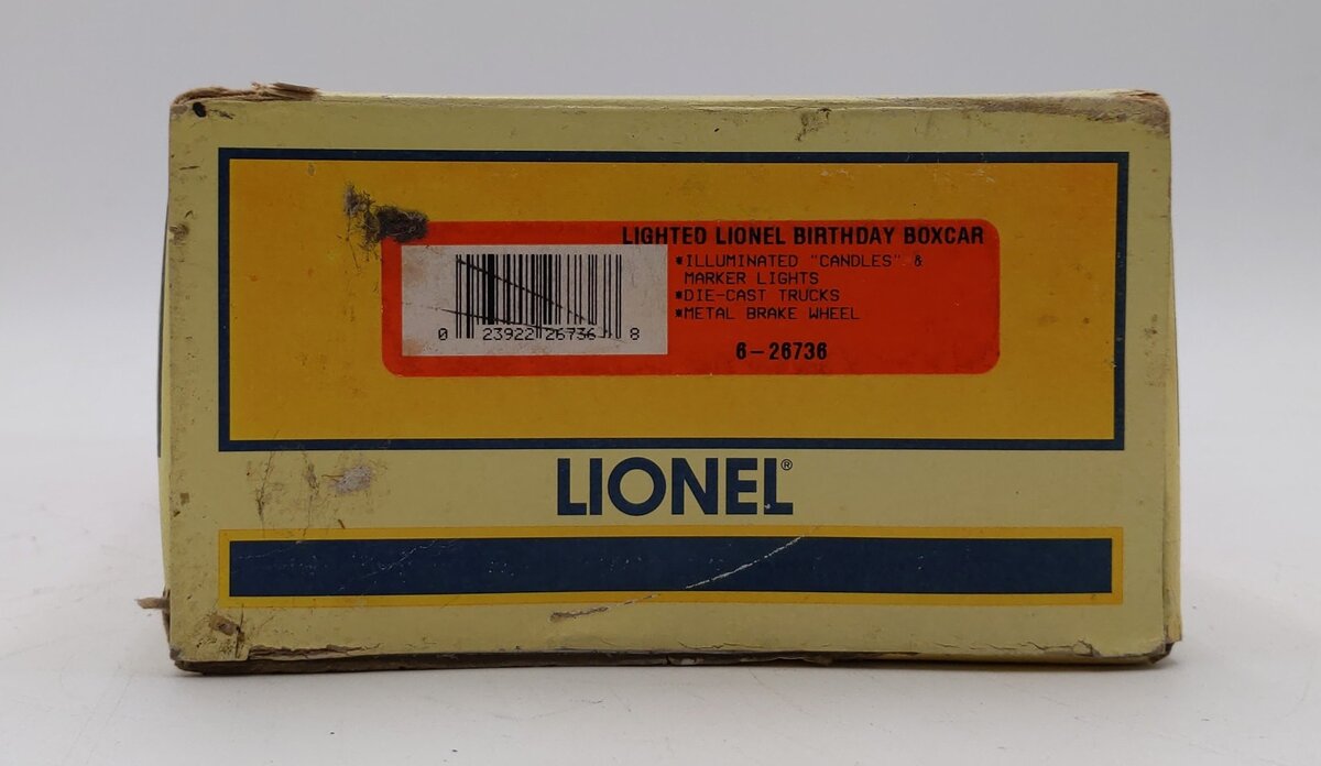 Lionel 6-26736 O Lighted Lionel 100th Birthday Boxcar LN/Box