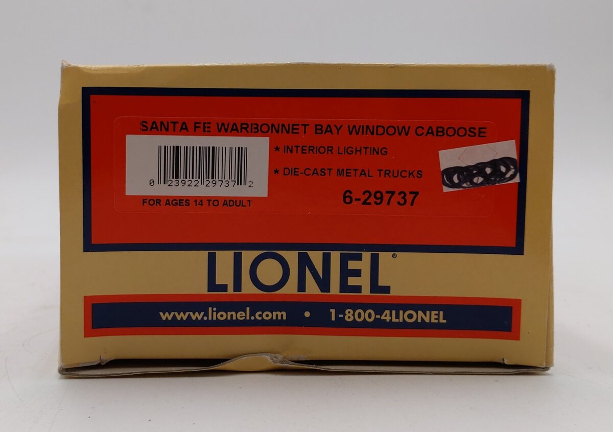Lionel 6-29737 O Gauge Santa Fe Bay Window Caboose #2973 LN/Box