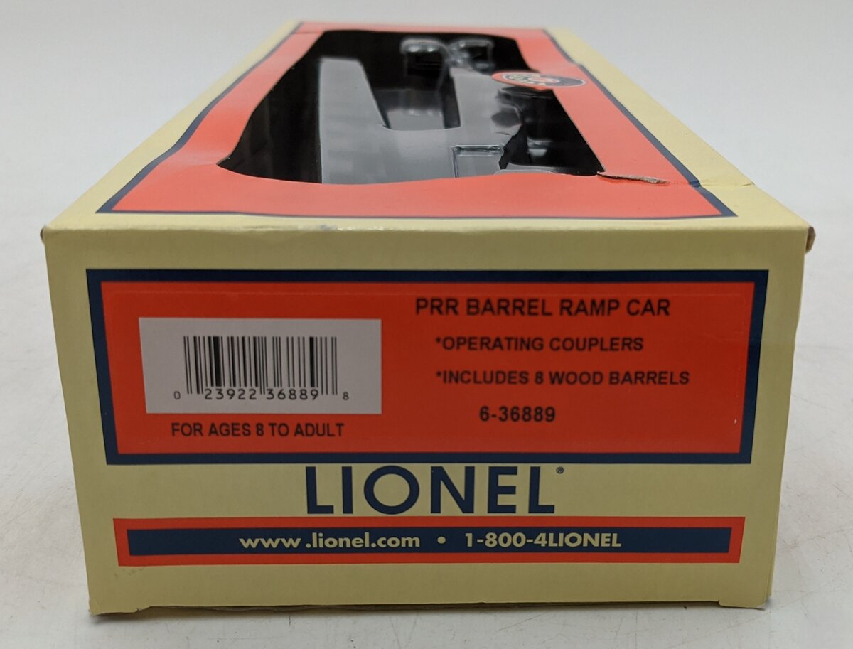 Lionel 6-36889 O Pennsylvania Railroad Barrel Ramp Car NIB