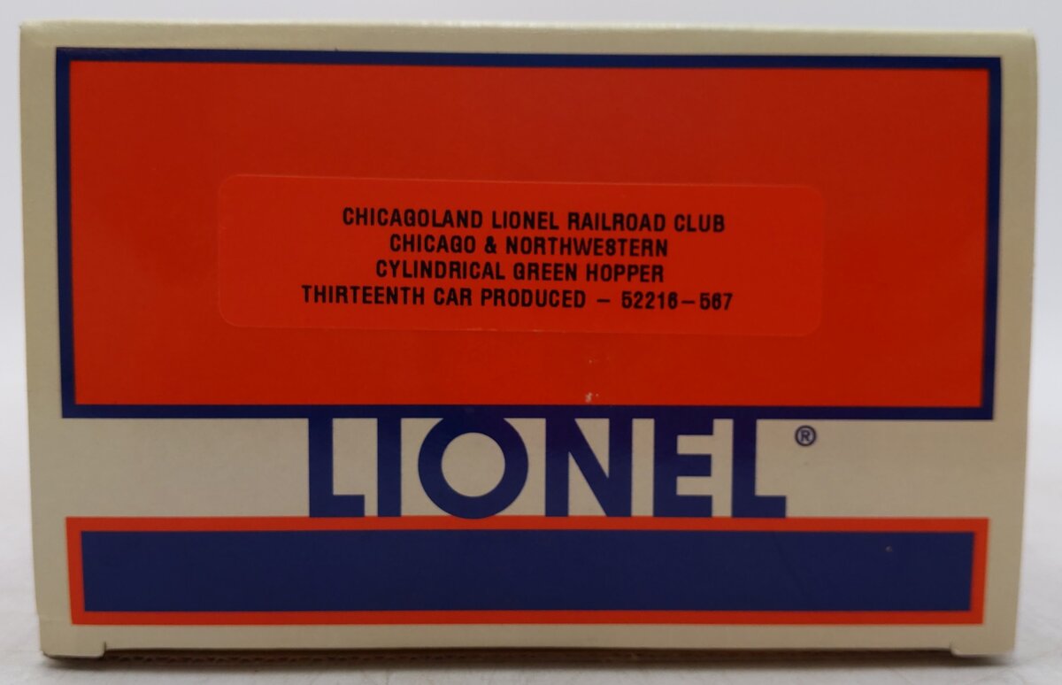Lionel 6-52216-567 O Chicago & North Western Cylindrical Green Hopper - Signed EX/Box