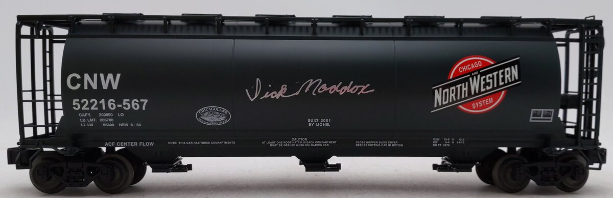 Lionel 6-52216-567 O Chicago & North Western Cylindrical Green Hopper - Signed EX/Box