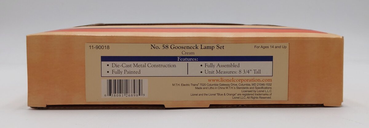 Lionel 11-90018 #58 Cream Single Arc Lamp Set (2) NIB