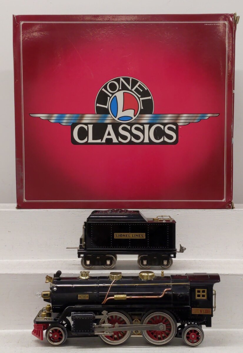 Lionel 6-13100 O Standard Gauge 390E Black Steam Locomotive and Tender EX/Box