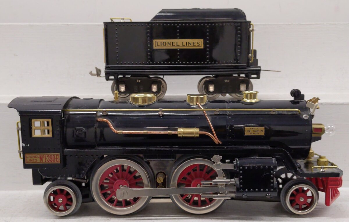 Lionel 6-13100 O Standard Gauge 390E Black Steam Locomotive and Tender EX/Box