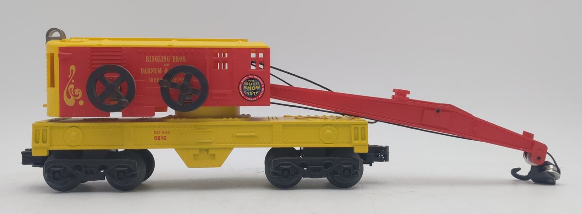 K-Line K6810 O Ringling Bros and Barnum & Bailey Operating Crane Car LN/Box
