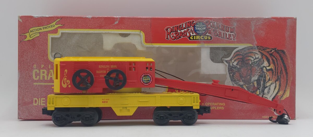 K-Line K6810 O Ringling Bros and Barnum & Bailey Operating Crane Car LN/Box
