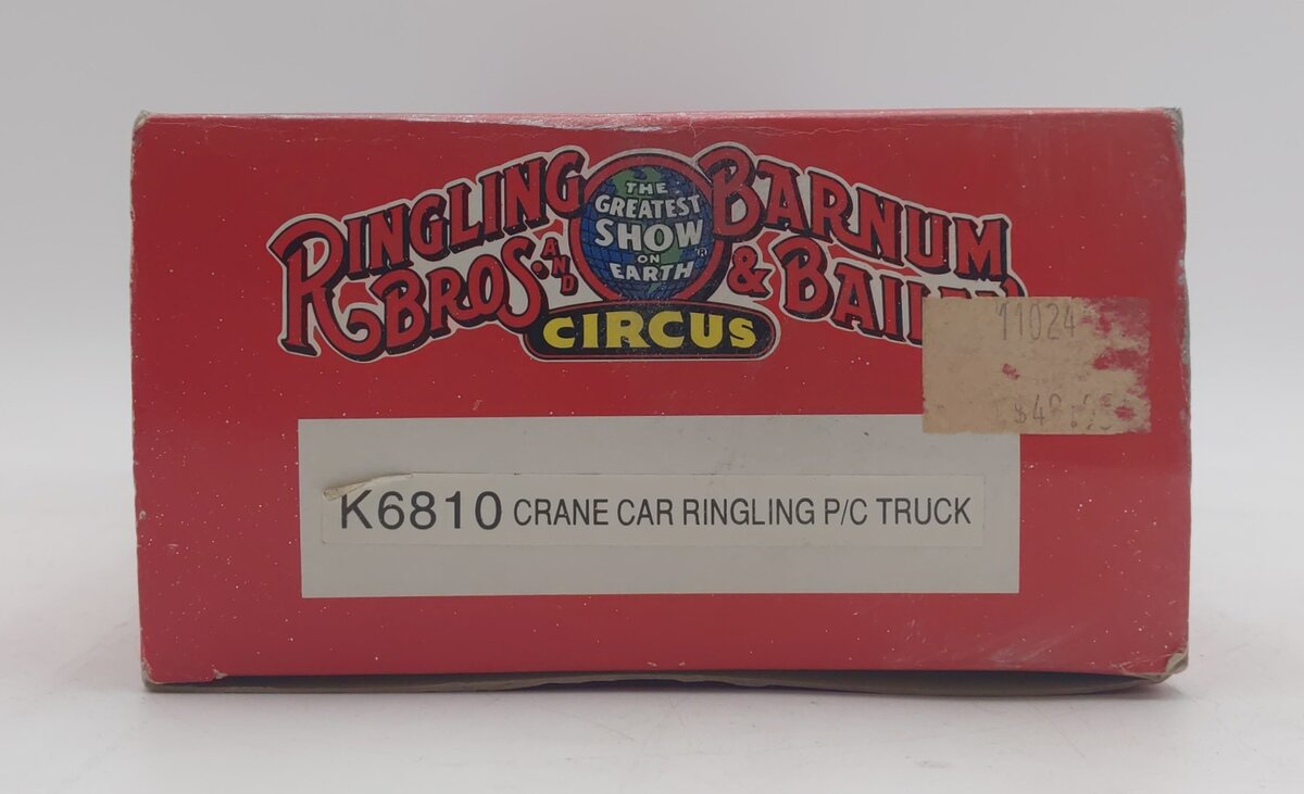 K-Line K6810 O Ringling Bros and Barnum & Bailey Operating Crane Car LN/Box