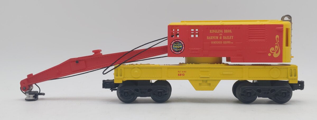 K-Line K6810 O Ringling Bros and Barnum & Bailey Operating Crane Car LN/Box